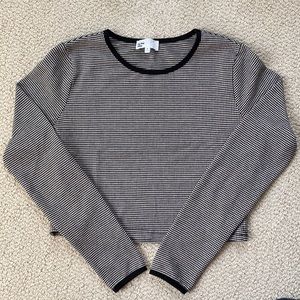 Striped Cropped Long Sleeve Top